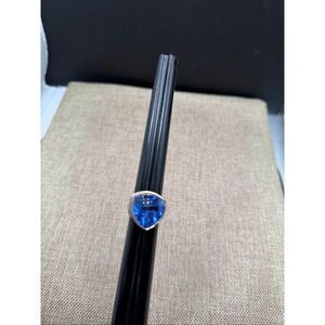 Sajen Sterling Silver “Eat • Pray • Love” Ring – Large Trillion Blue Quartz  Siz